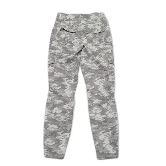 SPANX Cargo Pants Women L Gray Camo Utility Stretch Skinny Pull On Large - Picture 3 of 11